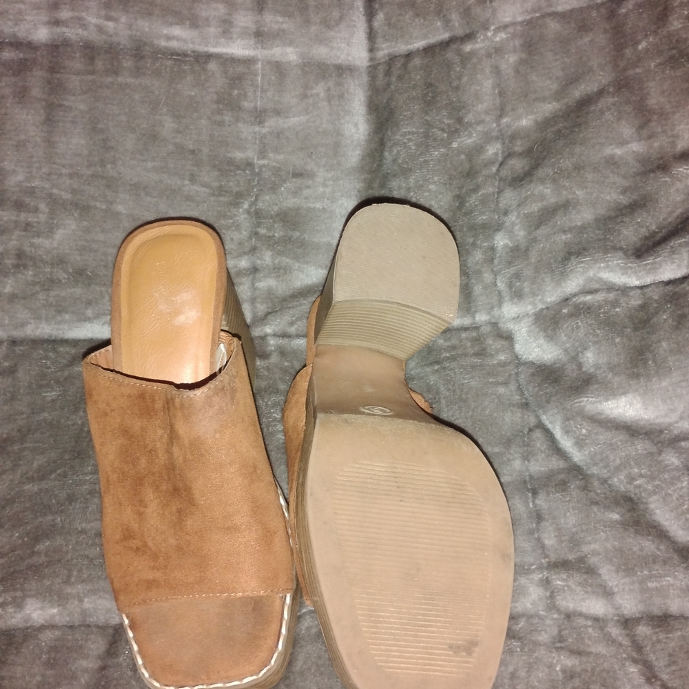 Universal Thread Brown Open-Toe Mules - image 3
